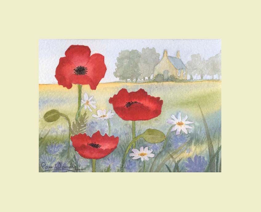 Painting of flowers. Painting of Poppies